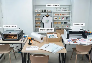 Small shop workflow simulation area