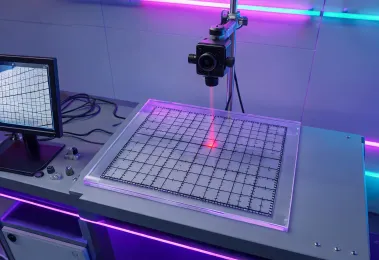 Camera alignment bench for desktop laser calibration