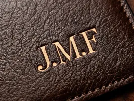 Leather wallet marking